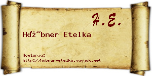 Hübner Etelka névjegykártya